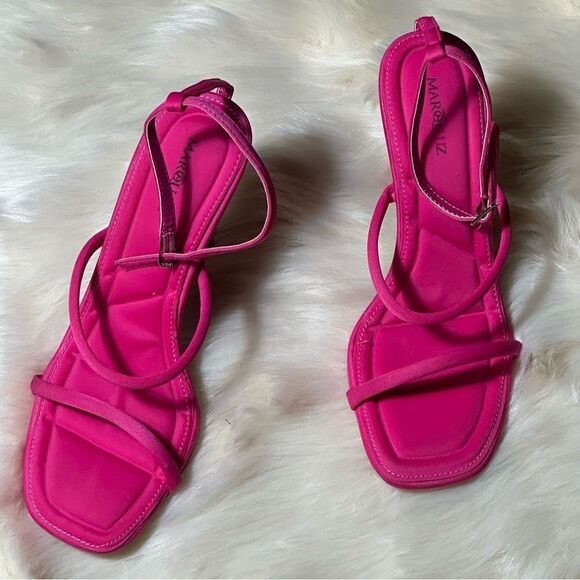 Pink Elegant Heels with Strappy Design - Picture 1 of 7